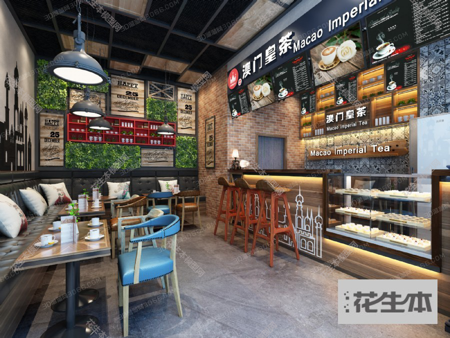 现代奶茶店3d模型「免费下载」奶茶店3D模型 （ID：680949）.jpg(1)