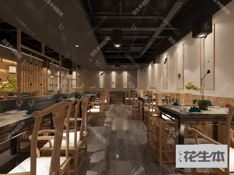 后现代餐厅3d模型「免费下载」餐厅3D模型 （ID：641728）.jpg(1)