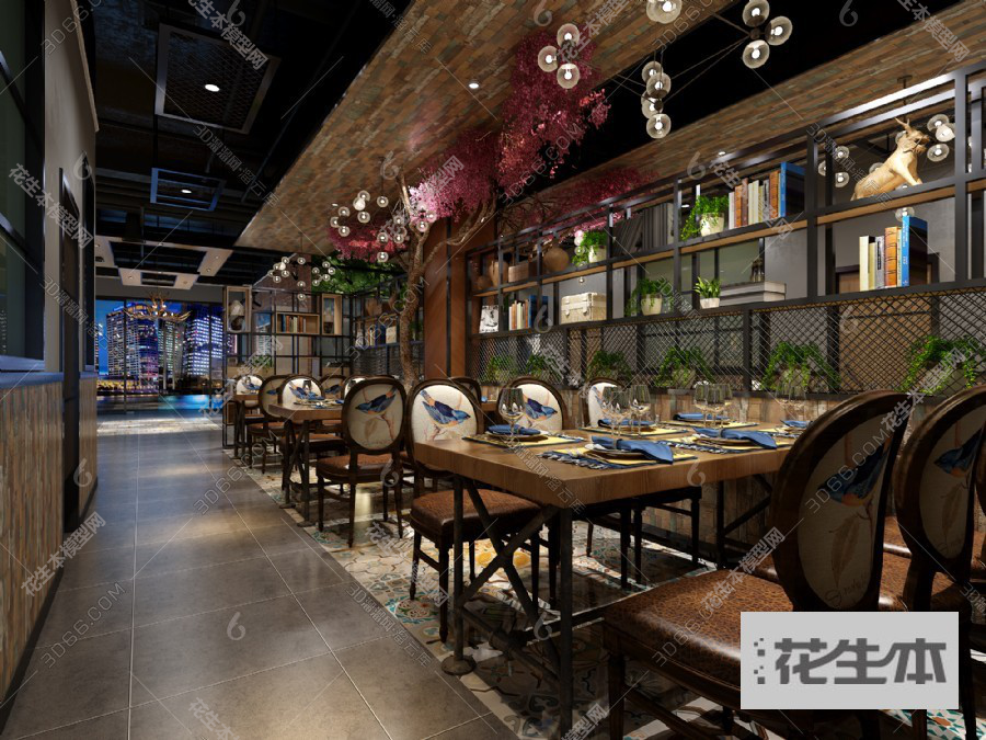 现代餐厅3d模型「免费下载」餐厅3D模型 （ID：644577）.jpg(1)