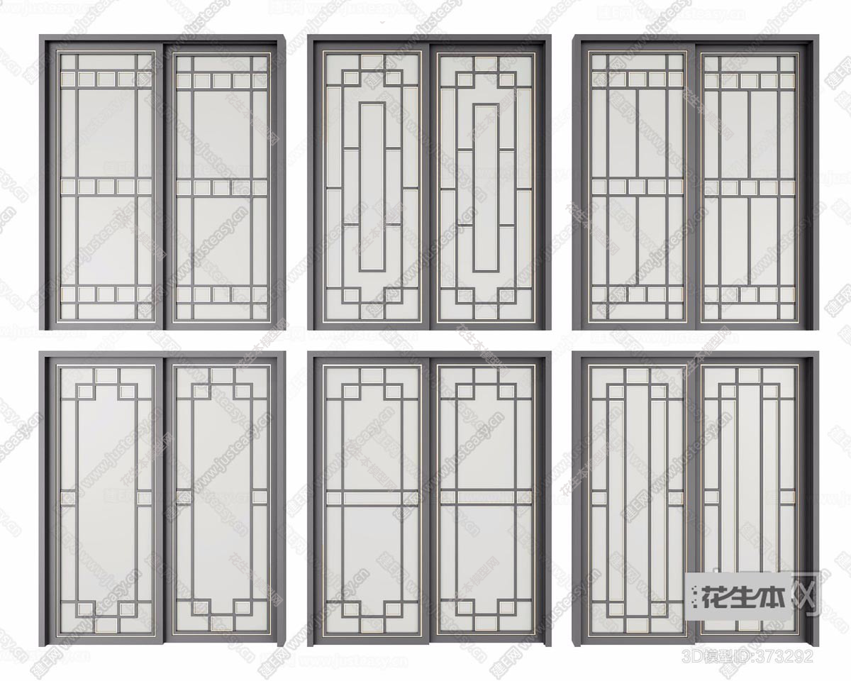 现代移门组合3d模型「免费下载」新中式移门组合373292.jpg(1)
