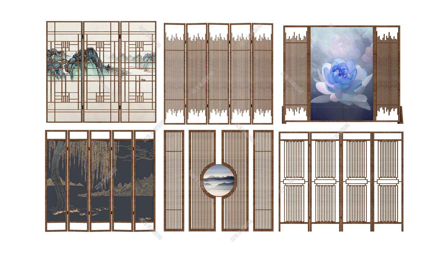 中式屏风隔断组合su模型「免费下载」(9).jpg(1)
