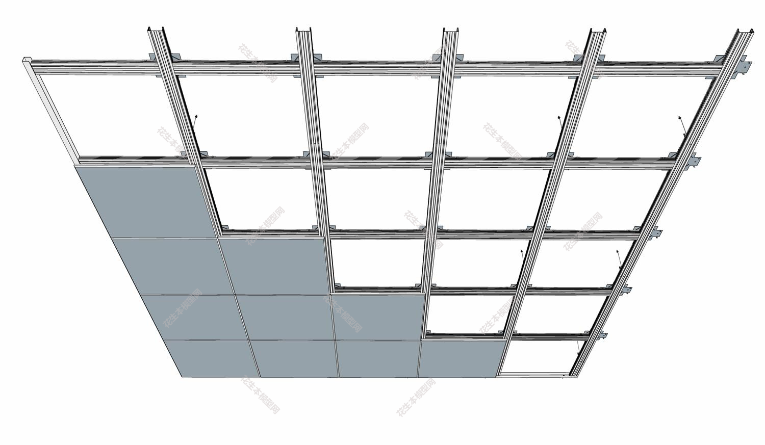 北欧格栅天花吊顶su模型「免费下载」(5).jpg(1)