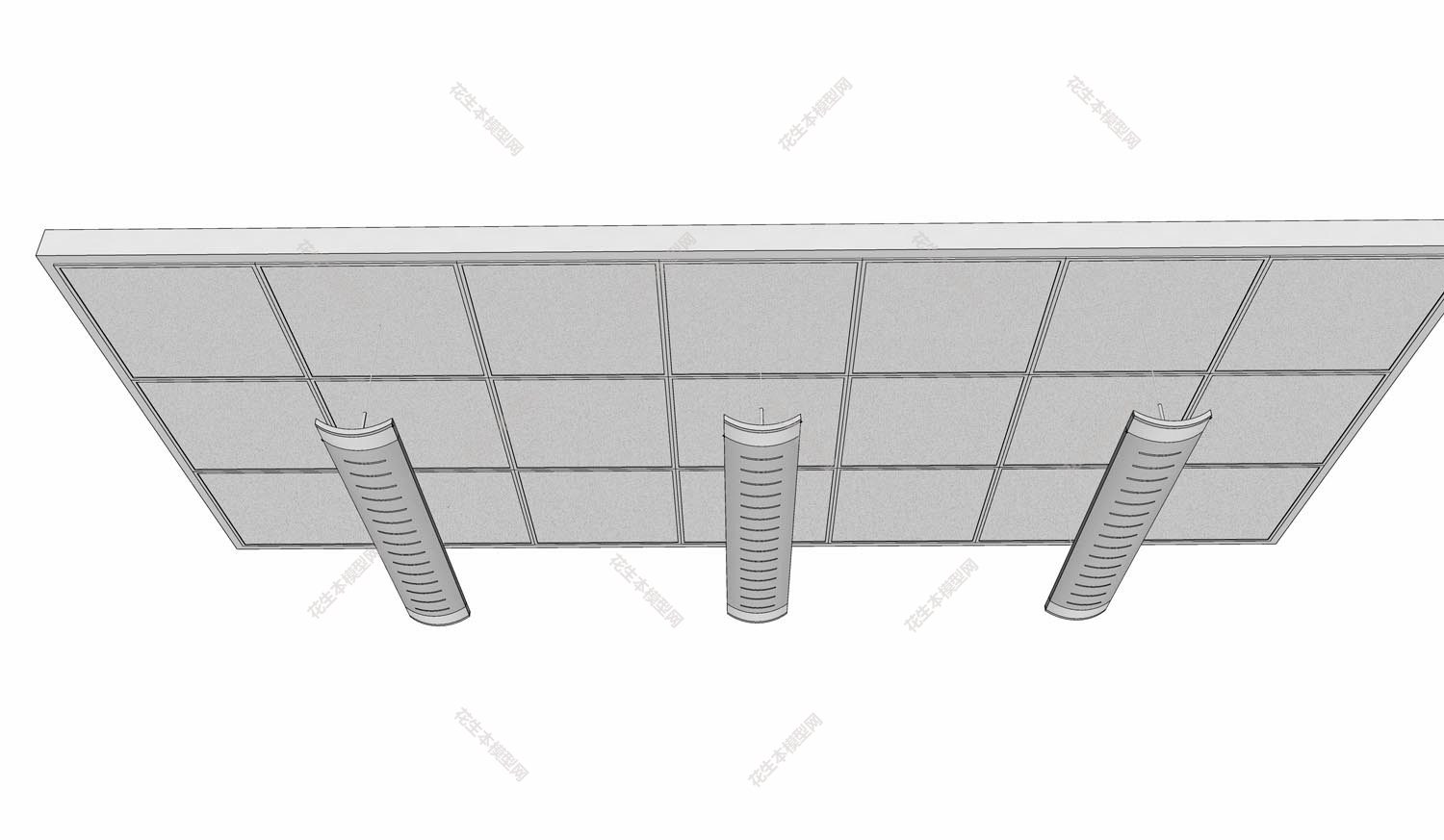 现代格栅天花吊顶su模型「免费下载」(2).jpg(1)