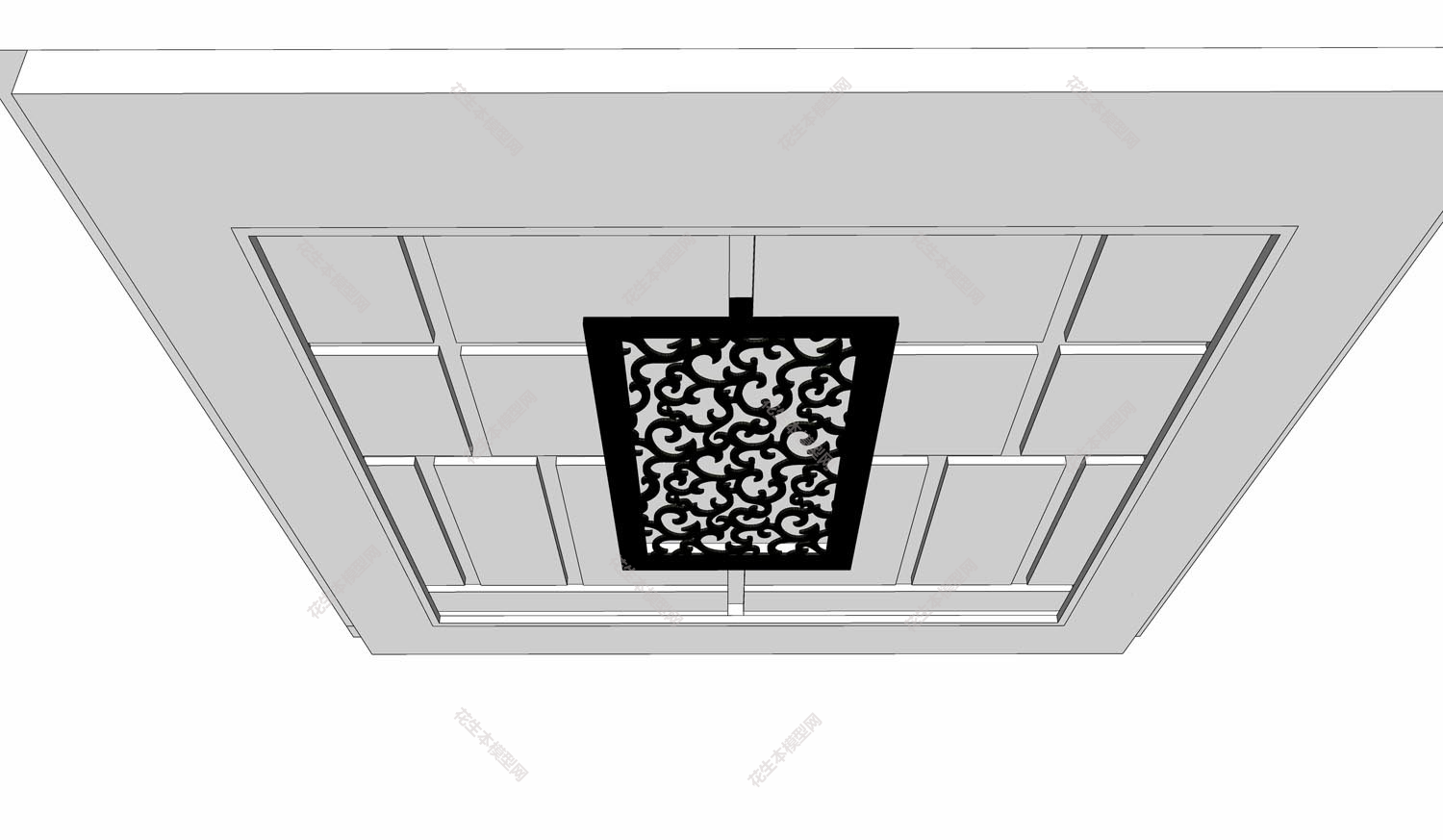 现代格栅天花吊顶su模型「免费下载」(6).jpg(1)