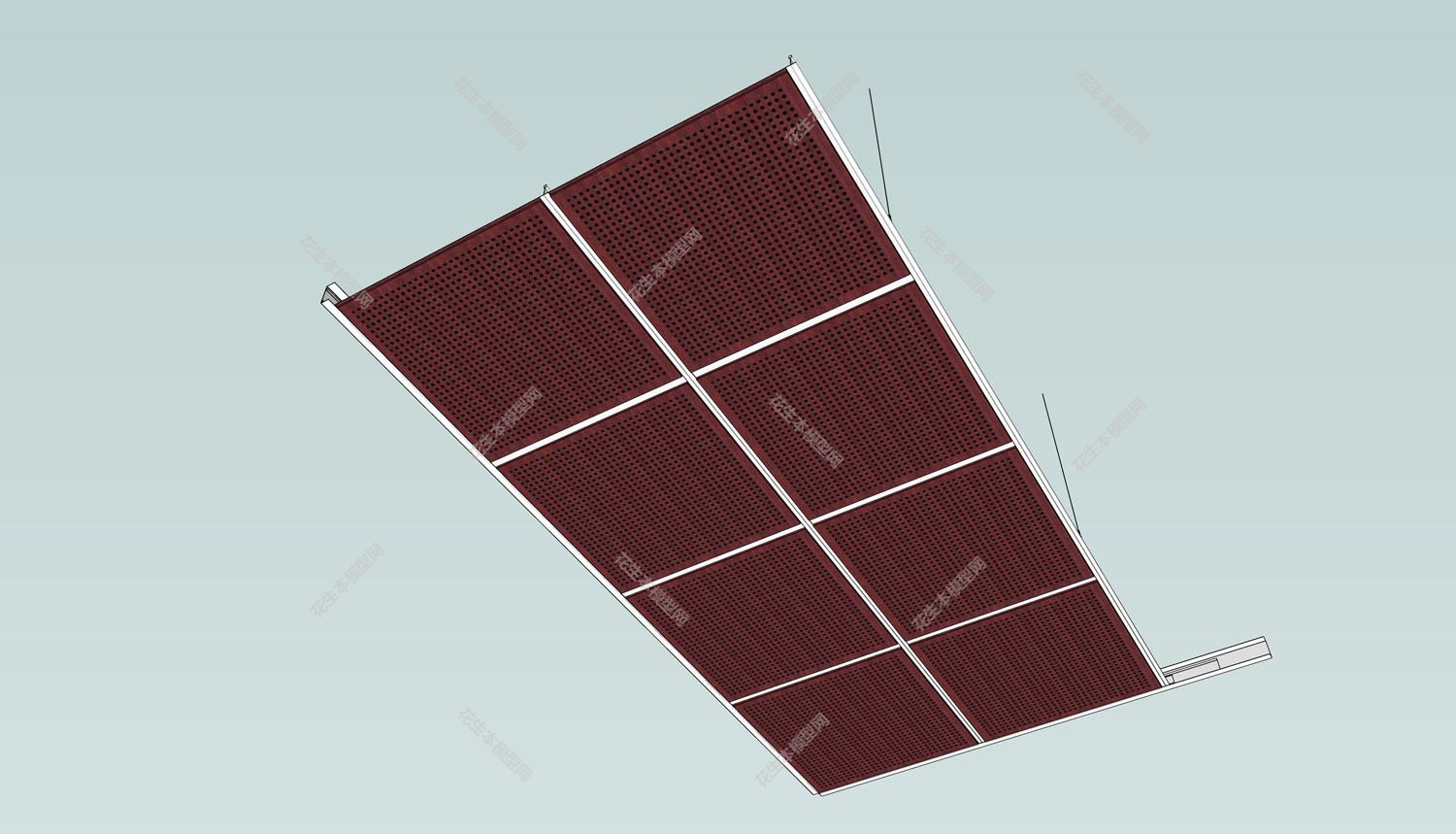 后现代格栅天花吊顶su模型「免费下载」(16)-2.jpg(2)