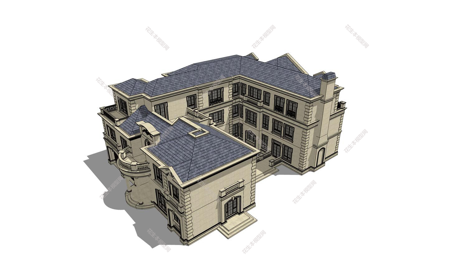 法式别墅su模型「免费下载」法式别墅 (6).jpg(1)