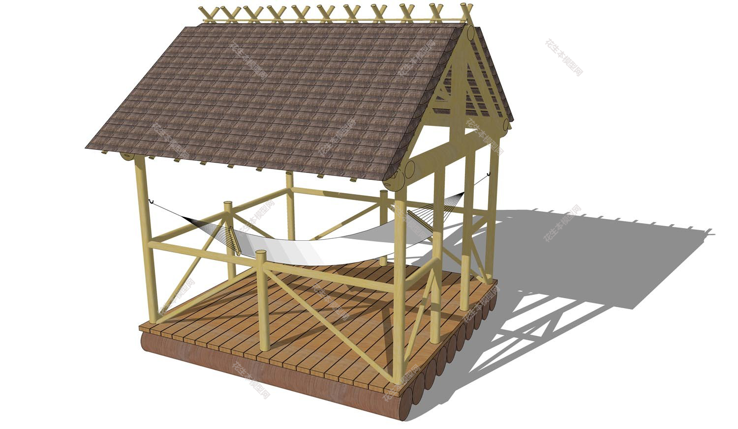 中式茅草亭su模型「免费下载」茅草亭 (3).jpg(1)