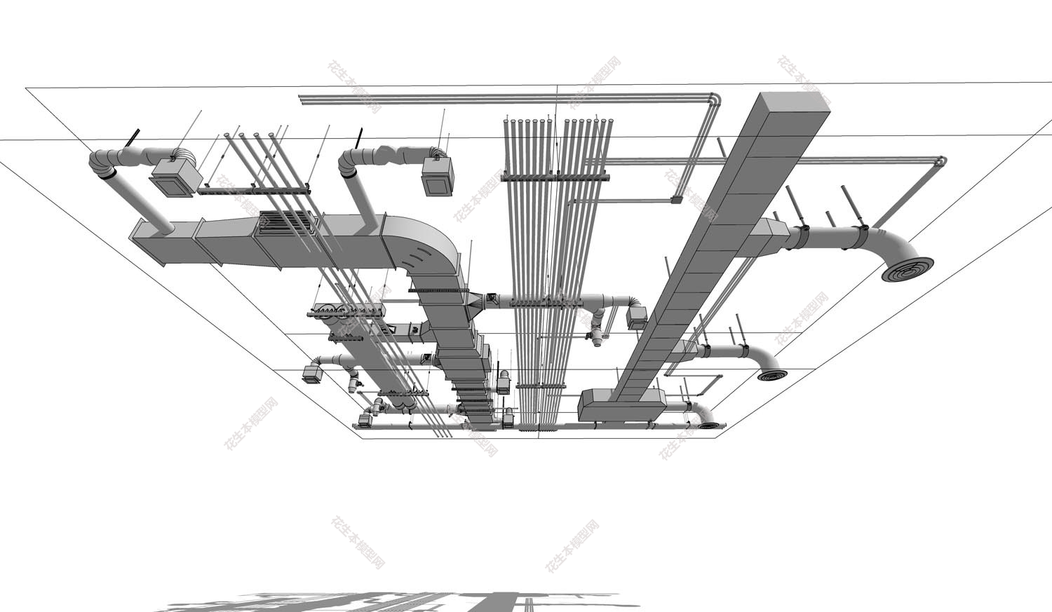 现代空调管道设施su模型「免费下载」空调管道设施.jpg(1)