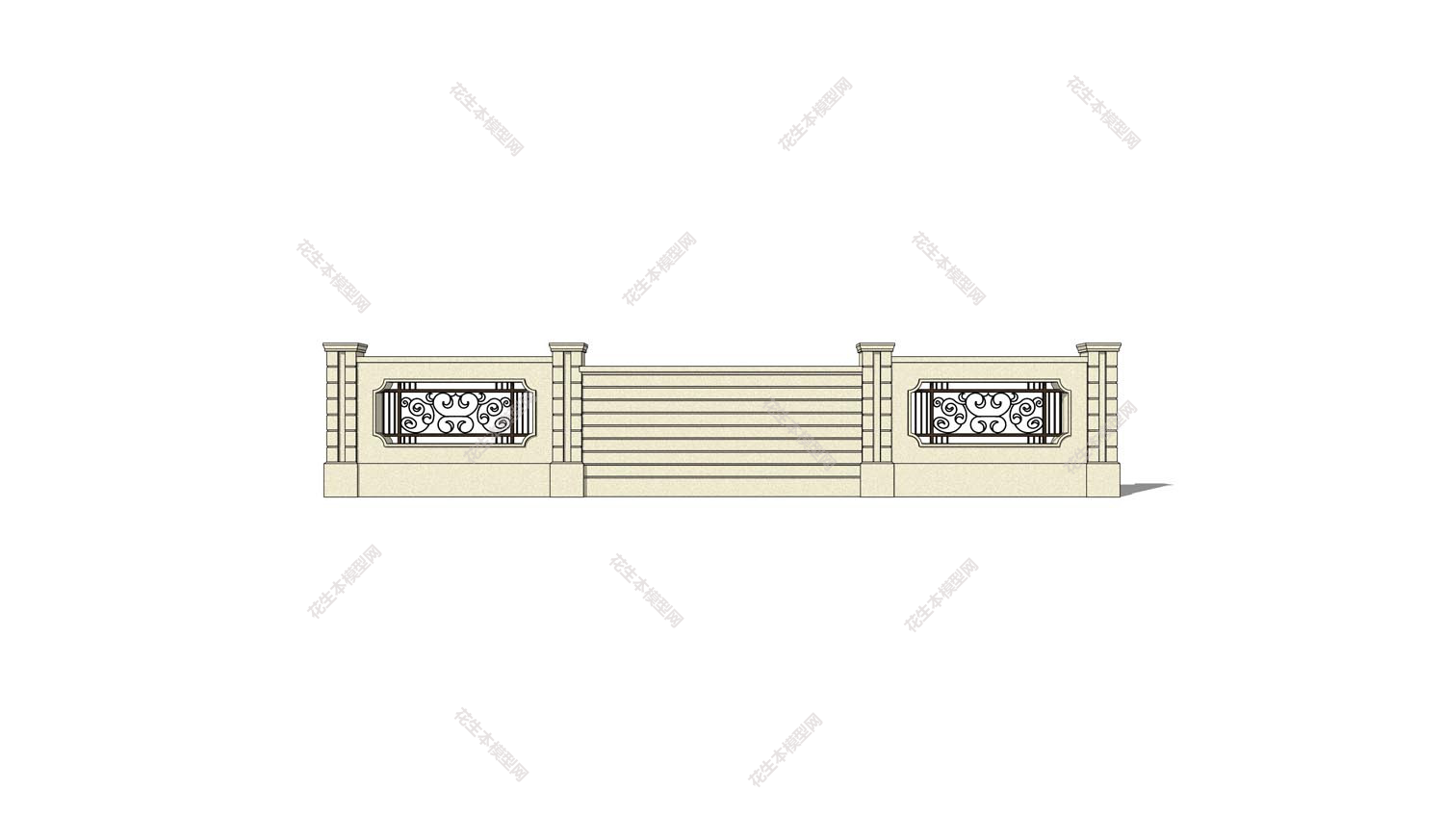 欧式围墙su模型「免费下载」欧式围墙(36).jpg(1)