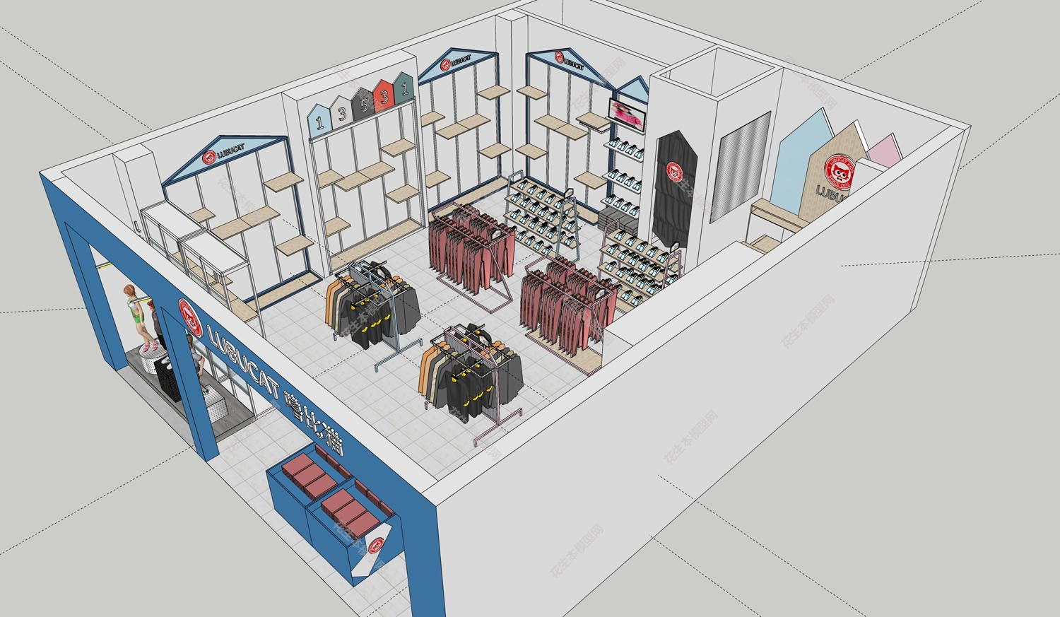 现代童装店su模型「免费下载」童装.jpg(1)
