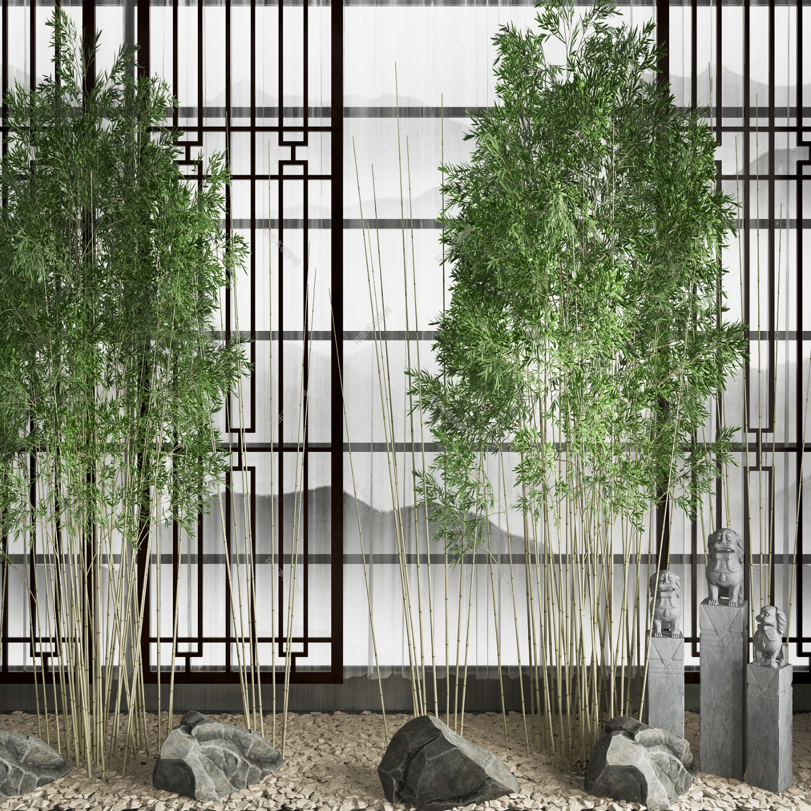 现代植物竹子石头3d模型下载4.jpg(1)
