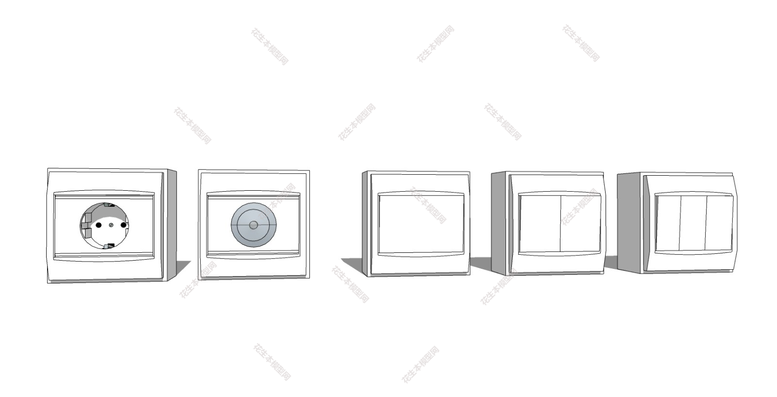 后现代开关插座su草图模型下载开关插座 (7).jpg(1)