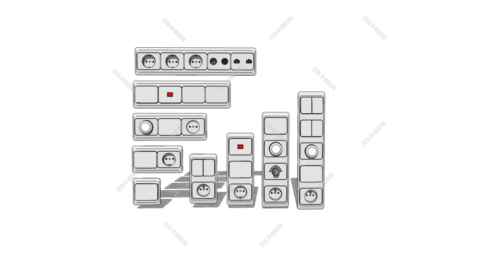 新中式开关插座su草图模型下载开关插座 (3).jpg(1)