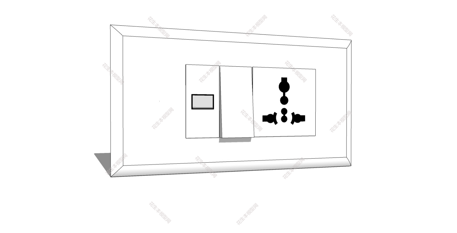 现代开关插座su草图模型下载开关插座 (6).jpg(1)