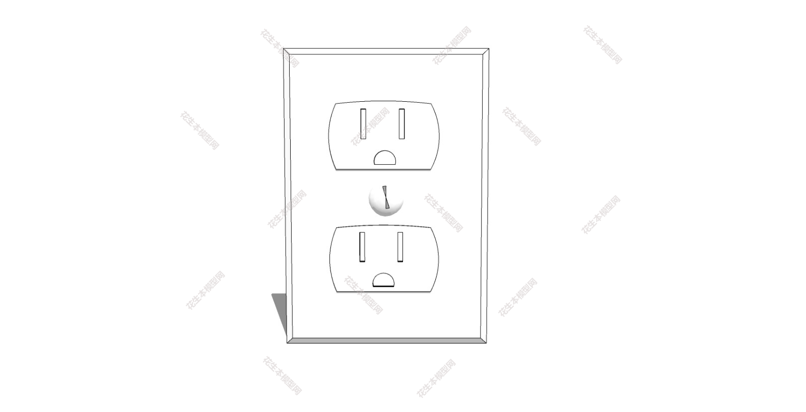 现代开关插座su草图模型下载开关插座 (16).jpg(1)