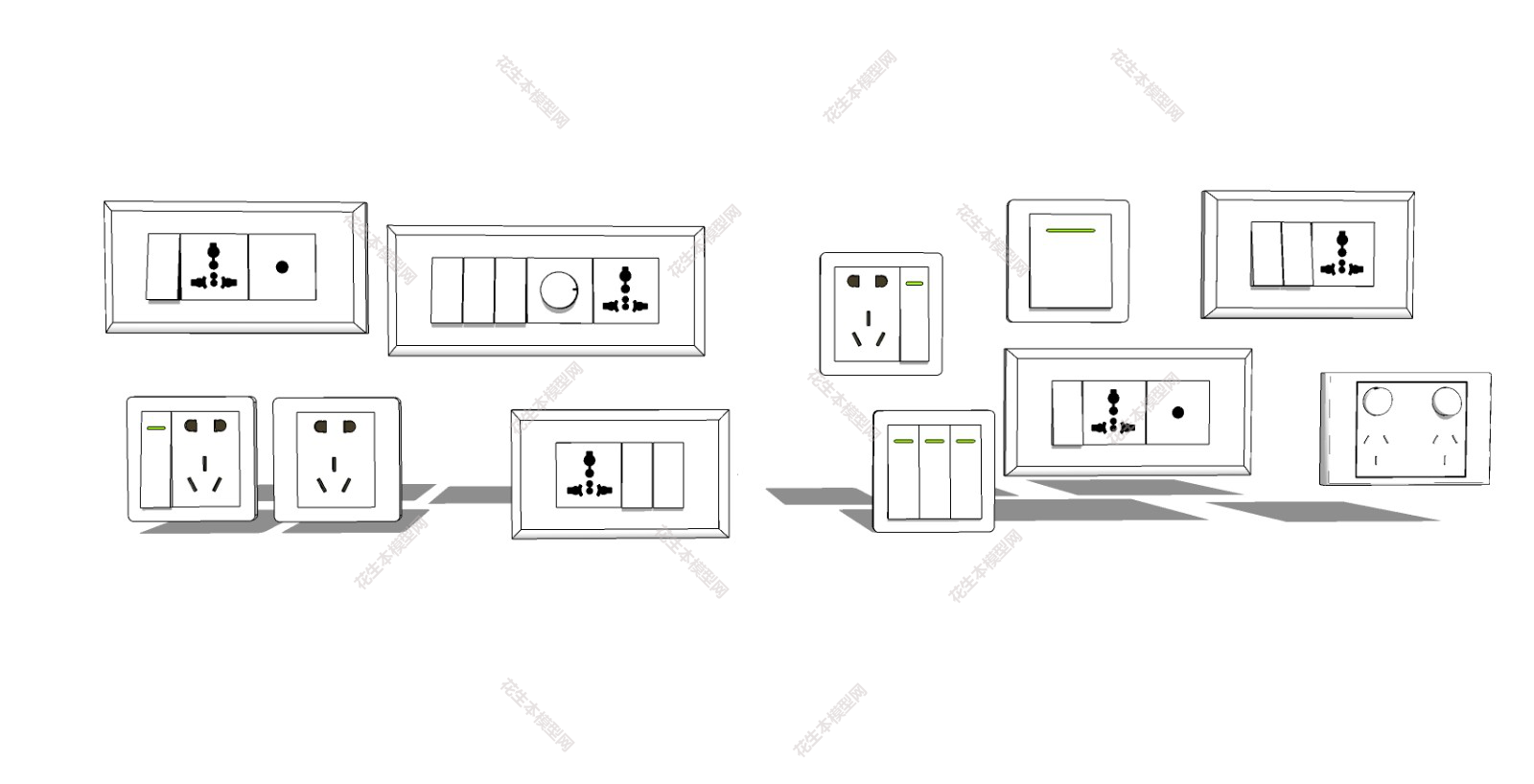 北欧开关插座su草图模型下载开关插座 (19).jpg(1)