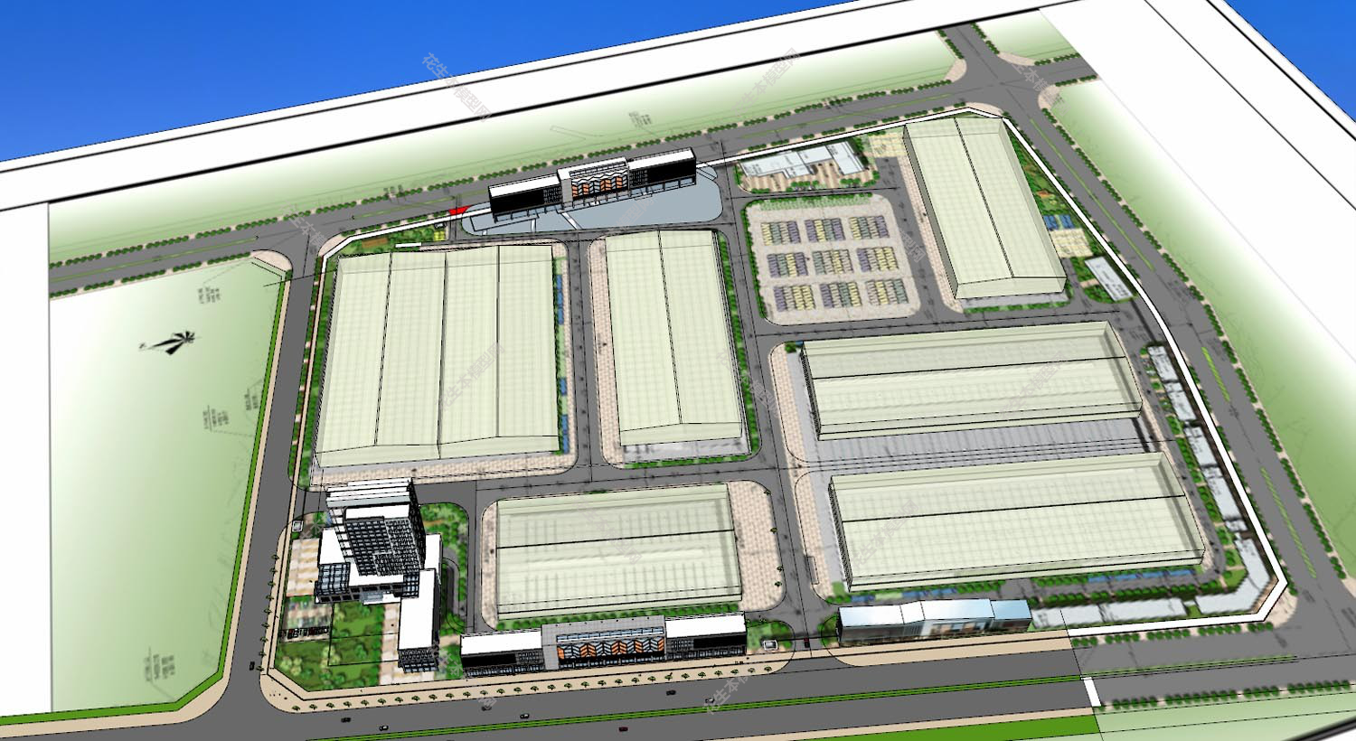 现代厂房规划su模型下载新建文件-1.jpg(1)