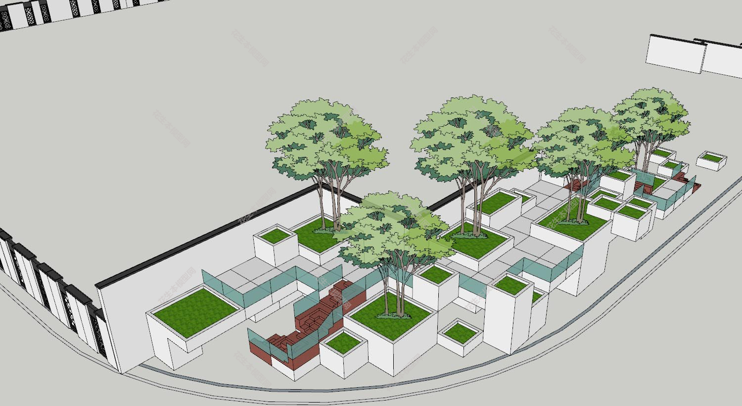 中式园林规划su模型下载新建文件-1.jpg(1)