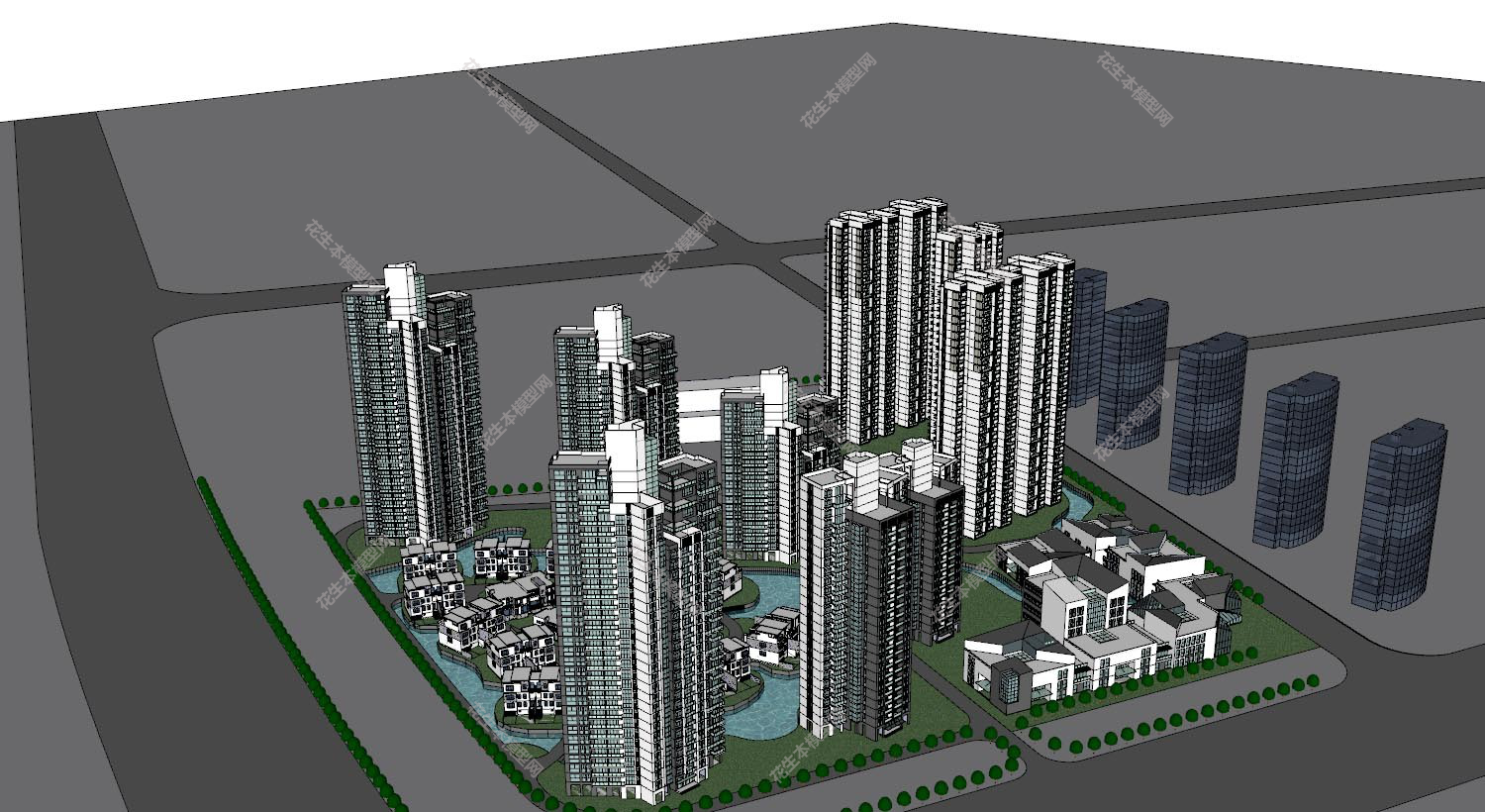 欧式高层住宅规划su模型下载新建文件-1.jpg(1)