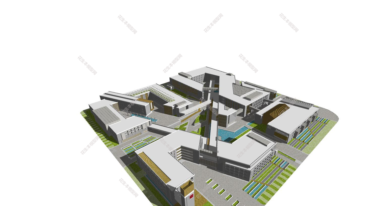 现代办公楼规划su模型下载新建文件-1.jpg(1)