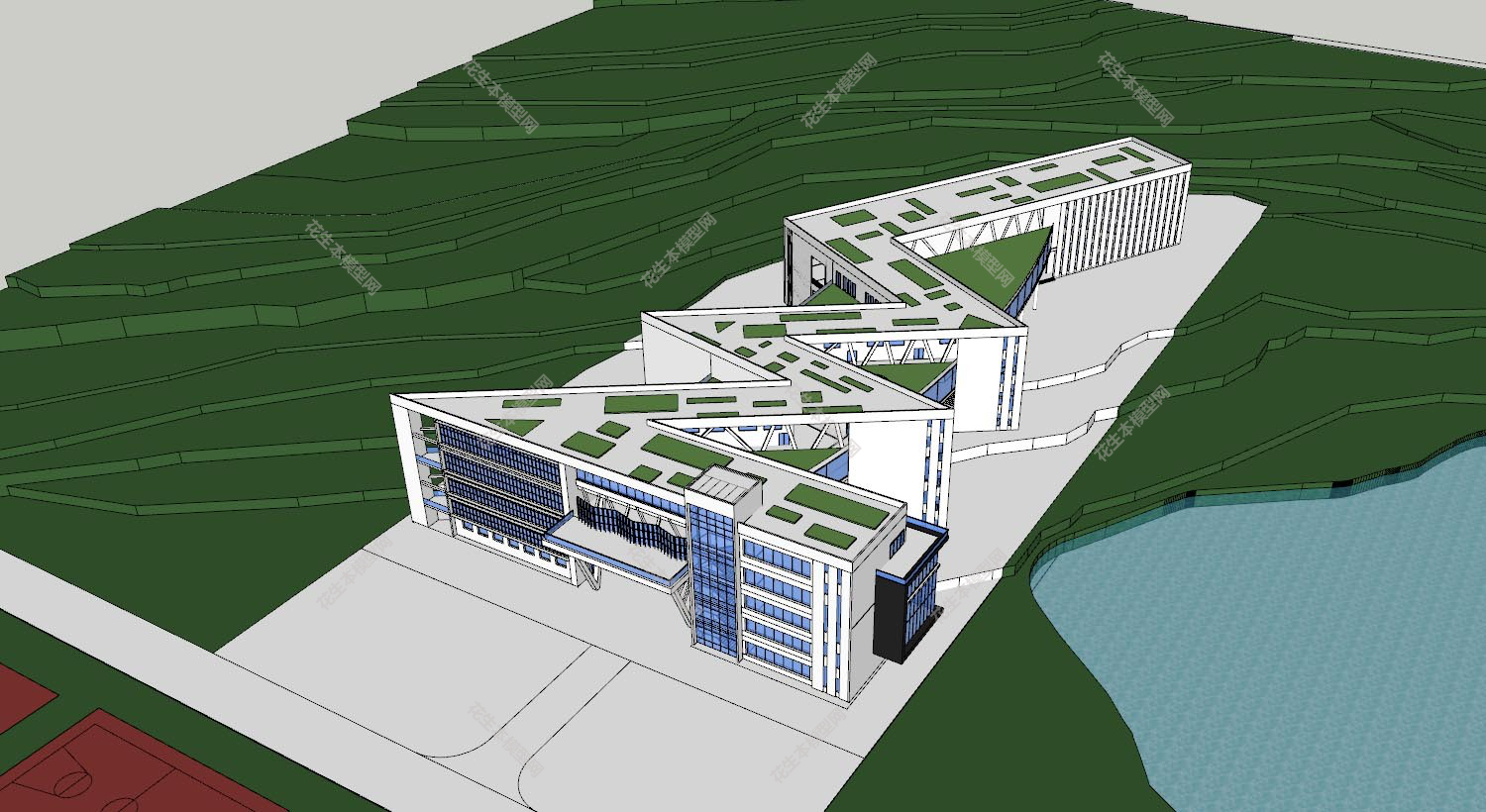 现代办公楼规划su模型下载新建文件-1.jpg(1)