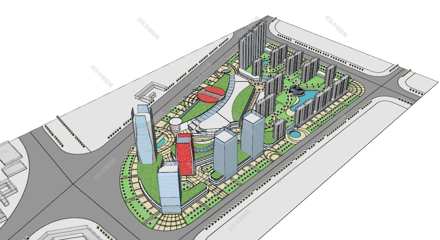 现代小区规划su模型下载新建文件-1.jpg(1)