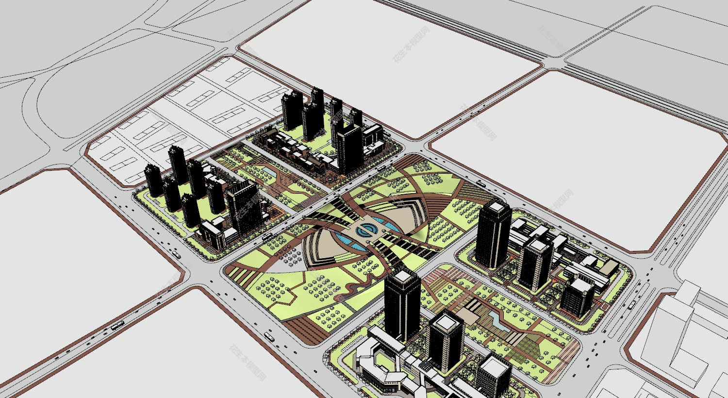 欧式小区规划su模型下载新建文件-1.jpg(1)