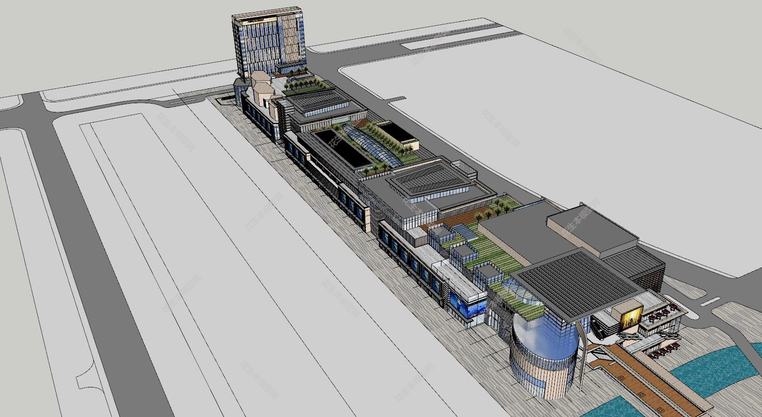 现代商业街鸟瞰规划su模型下载新建文件-1.jpg(1)