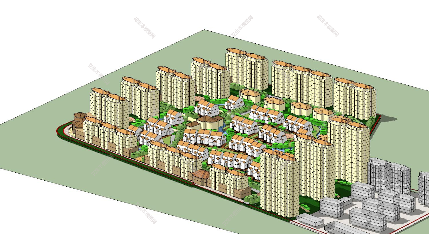 现代小区规划su模型下载新建文件-1.jpg(1)