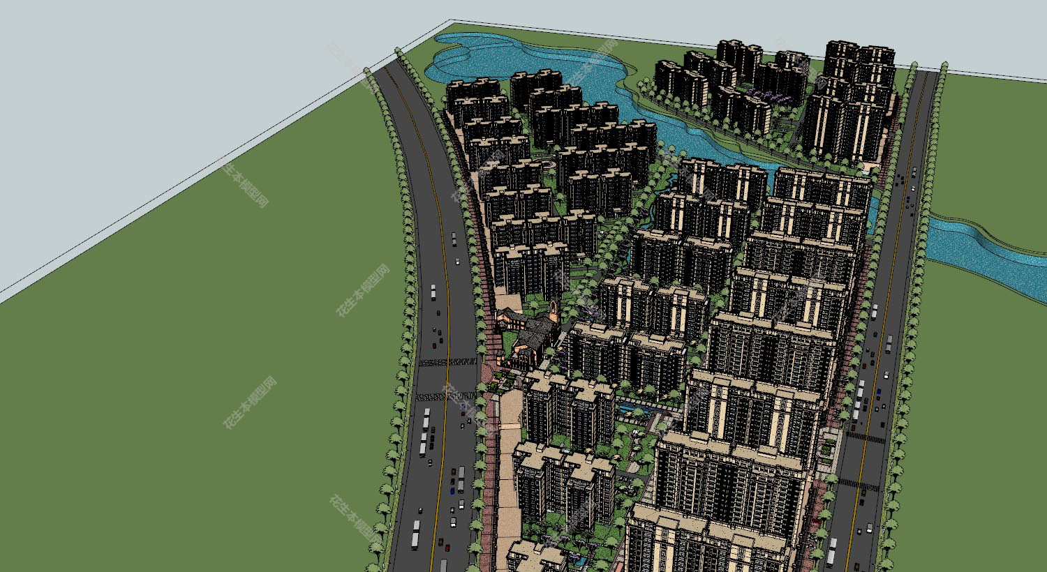 现代高层住宅鸟瞰规划su模型下载新建文件-1.jpg(1)