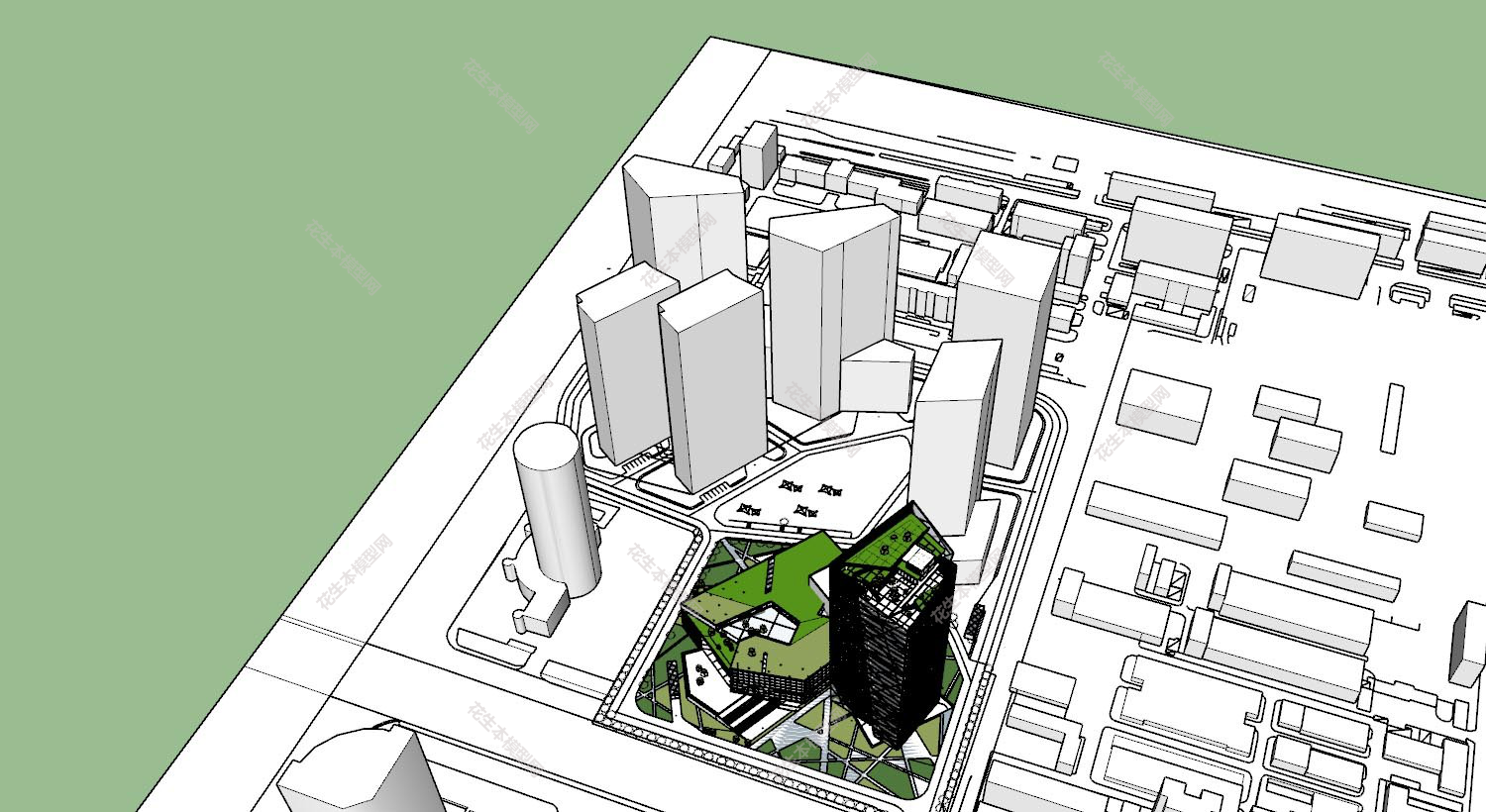 现代高层住宅鸟瞰规划su模型下载新建文件-1.jpg(1)