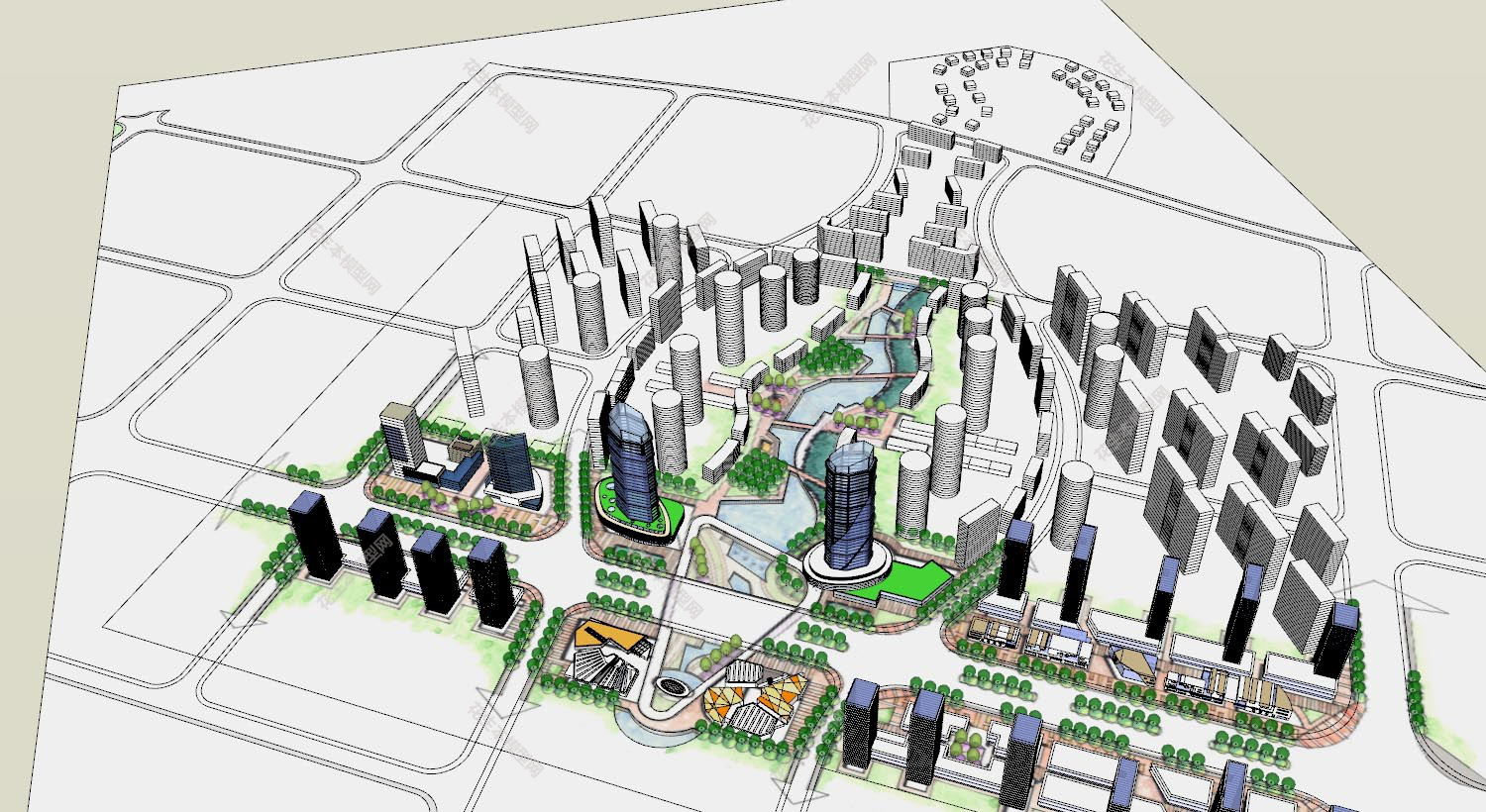 现代小区规划su模型下载新建文件-1.jpg(1)