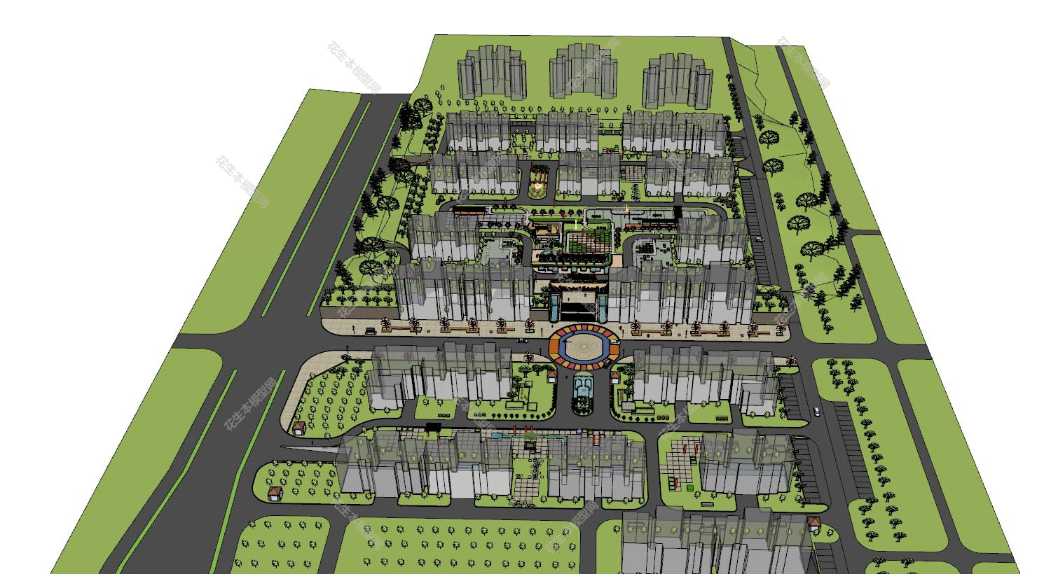 现代小区规划su模型下载新建文件-1.jpg(1)