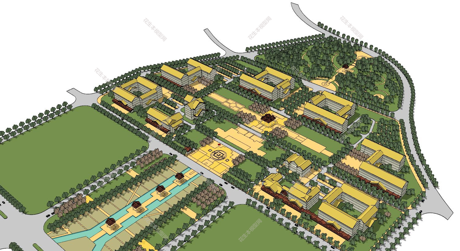 现代小区规划su模型下载新建文件-1.jpg(1)