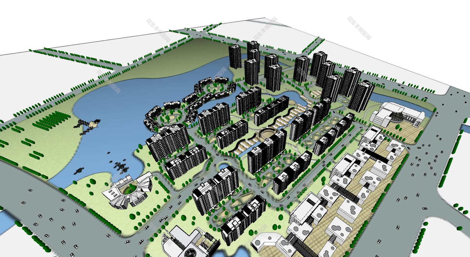 现代小区规划su模型下载新建文件-1.jpg(1)