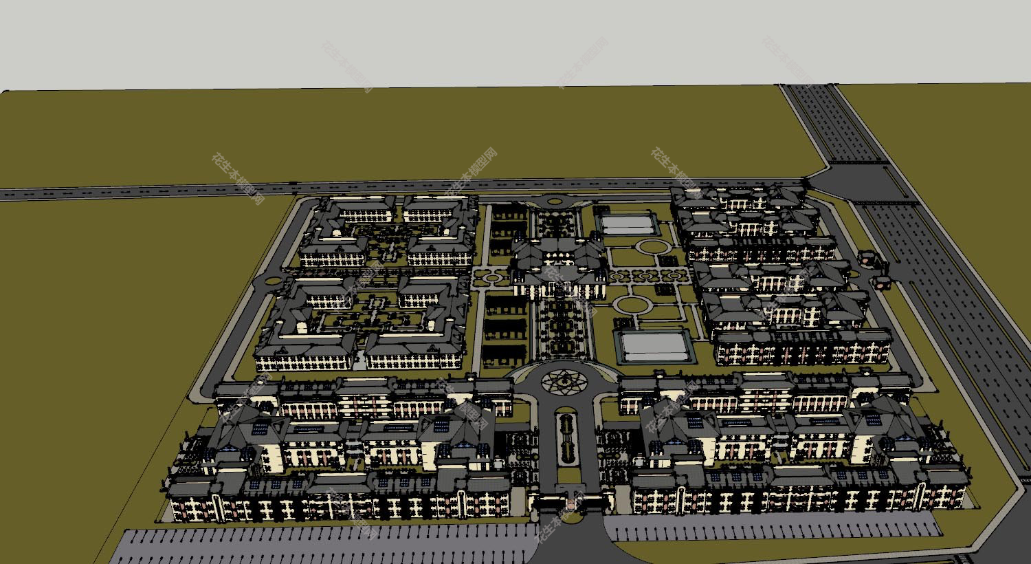 欧式小区规划su模型下载新建文件-1.jpg(1)