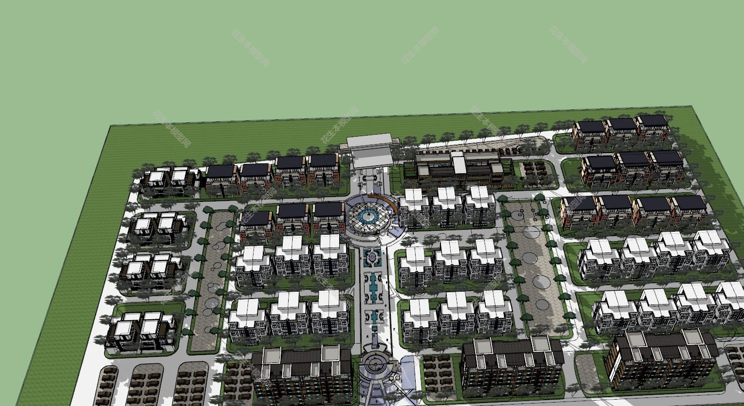 现代豪华小区规划su模型下载新建文件-1.jpg(1)