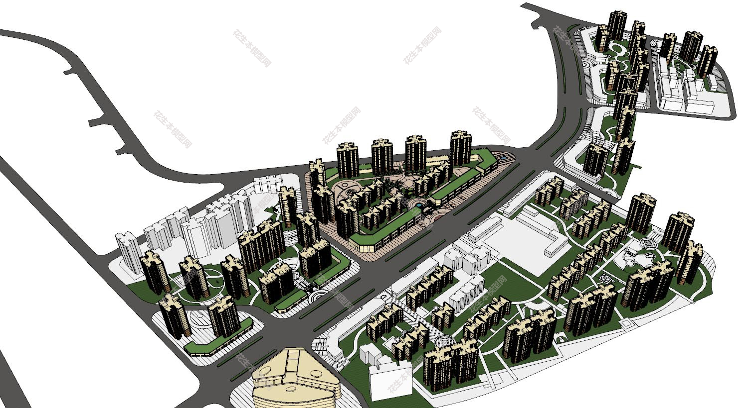 现代小区规划su模型下载新建文件-1.jpg(1)