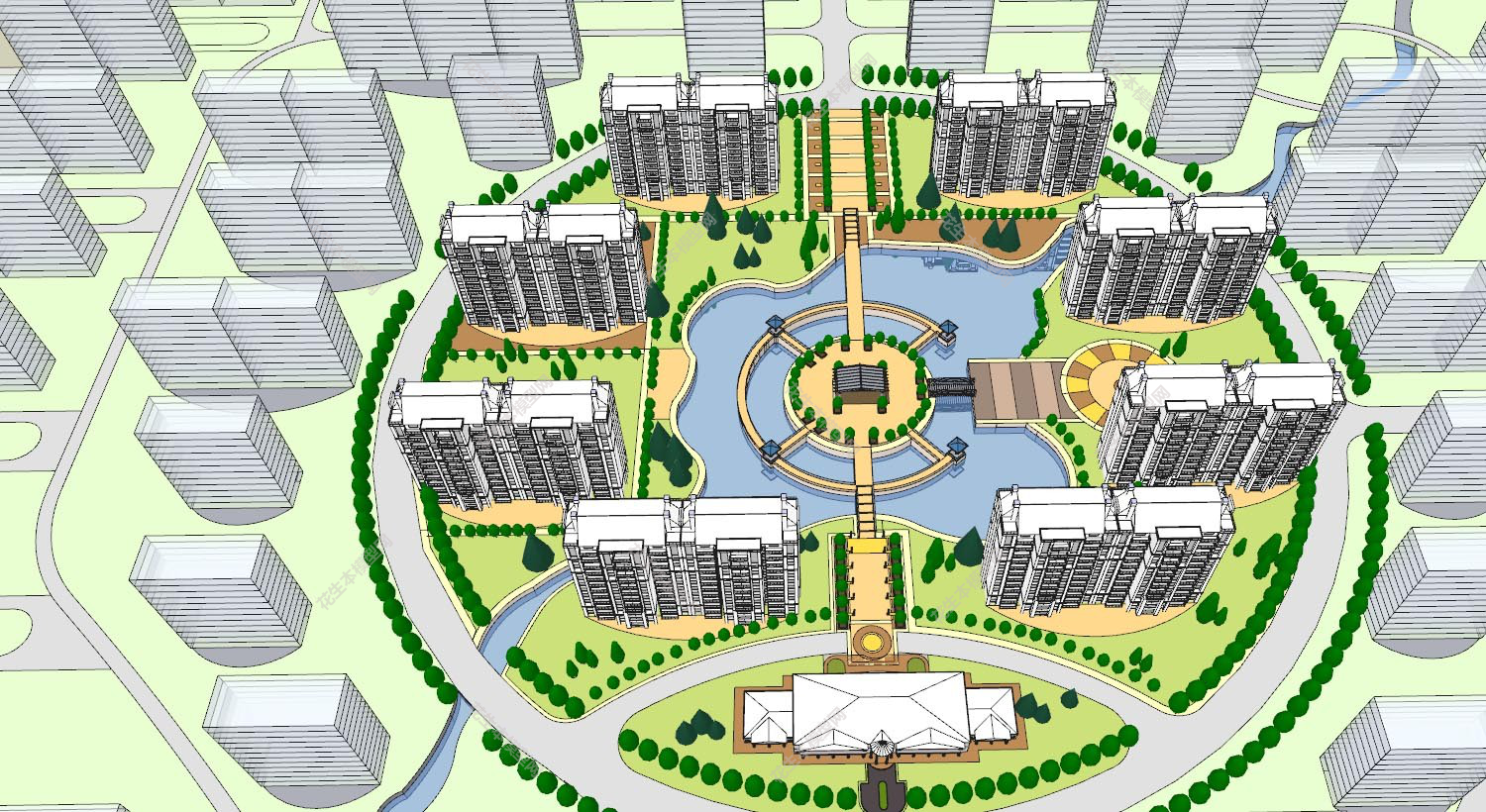 现代小区规划su模型下载新建文件-1.jpg(1)