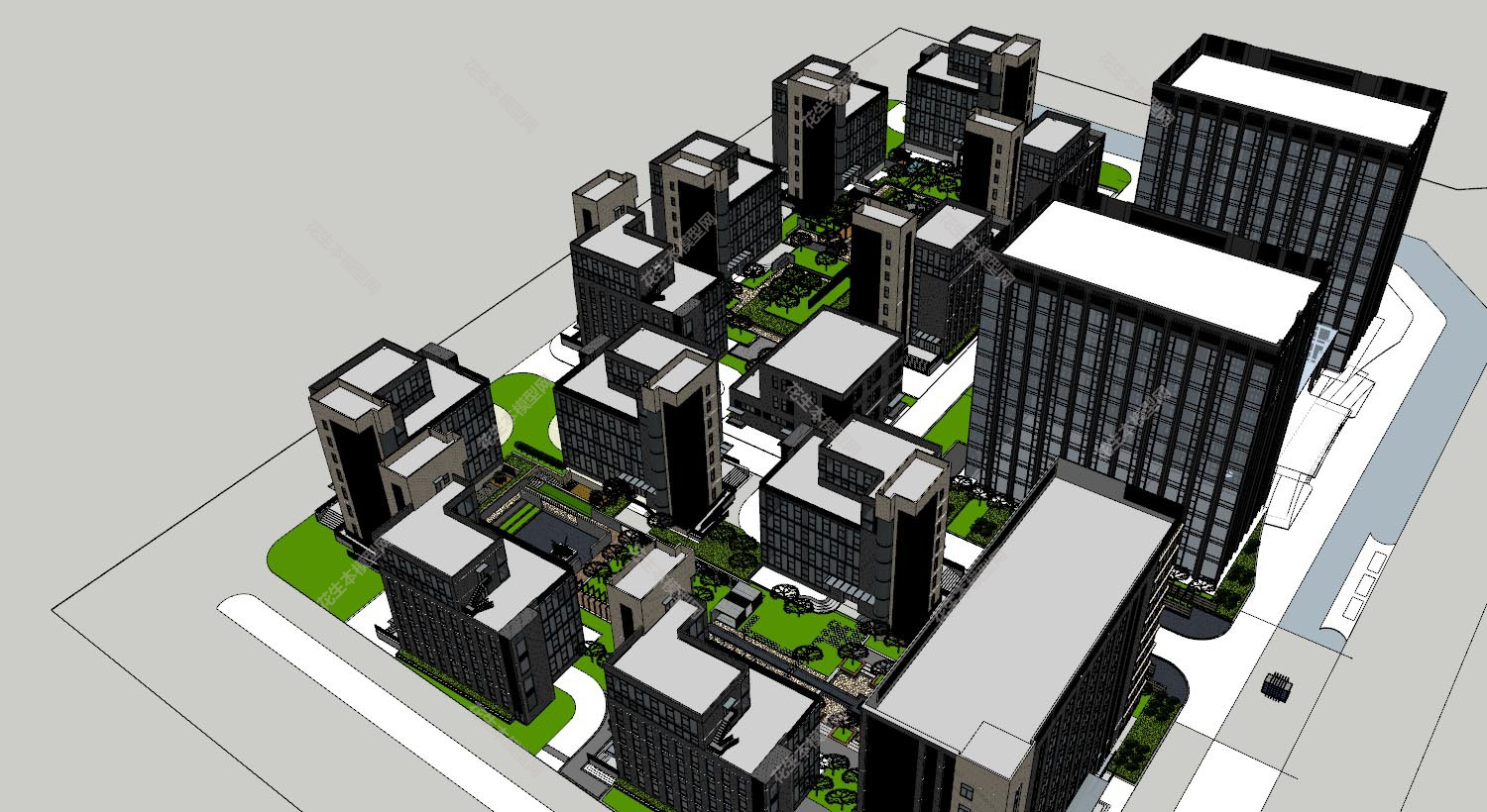 现代小区规划su模型下载新建文件-1.jpg(1)