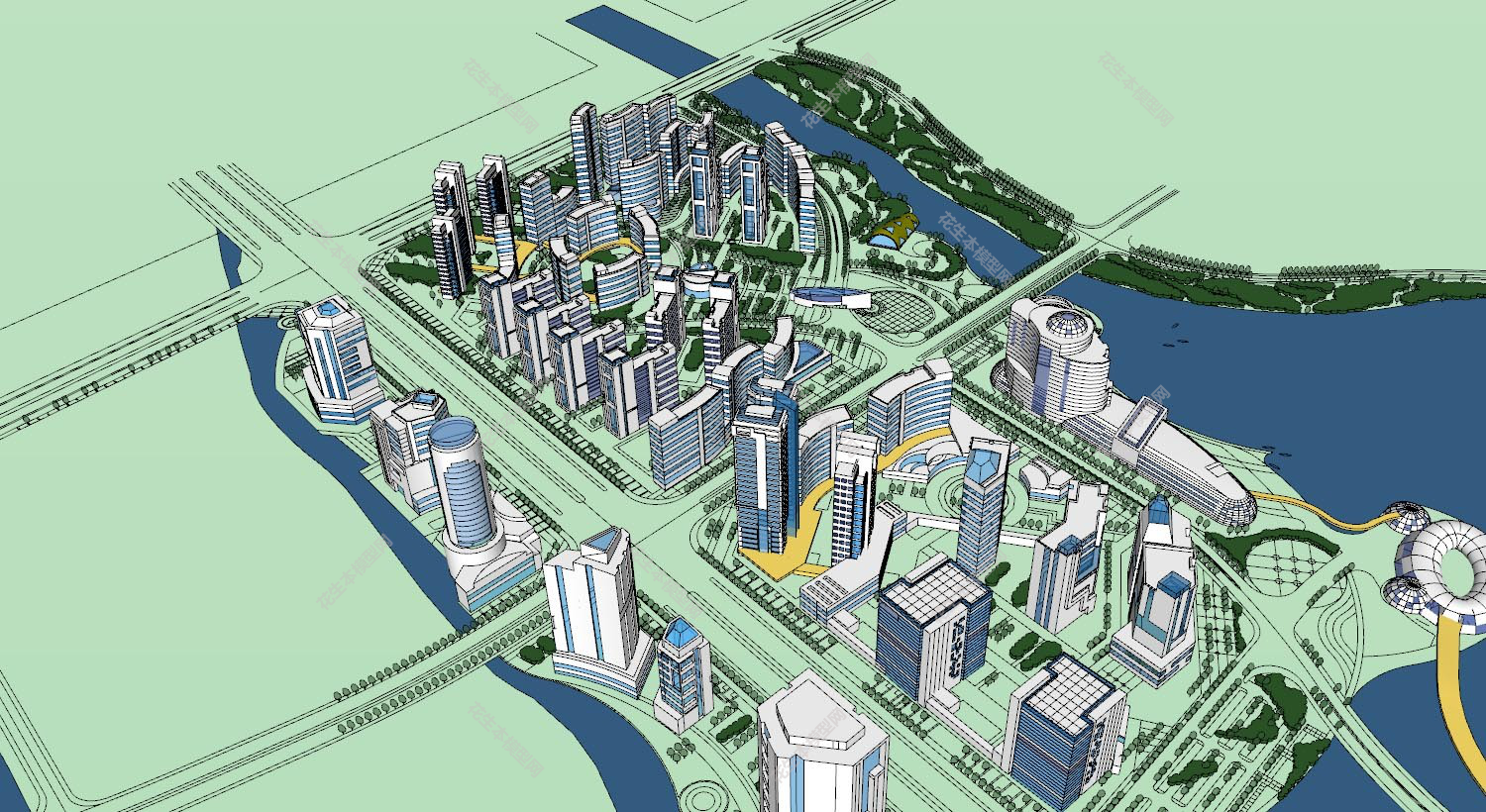 现代城市规划设计su模型下载新建文件-1.jpg(1)