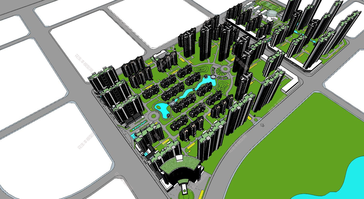 现代小区规划su模型下载新建文件-1.jpg(1)