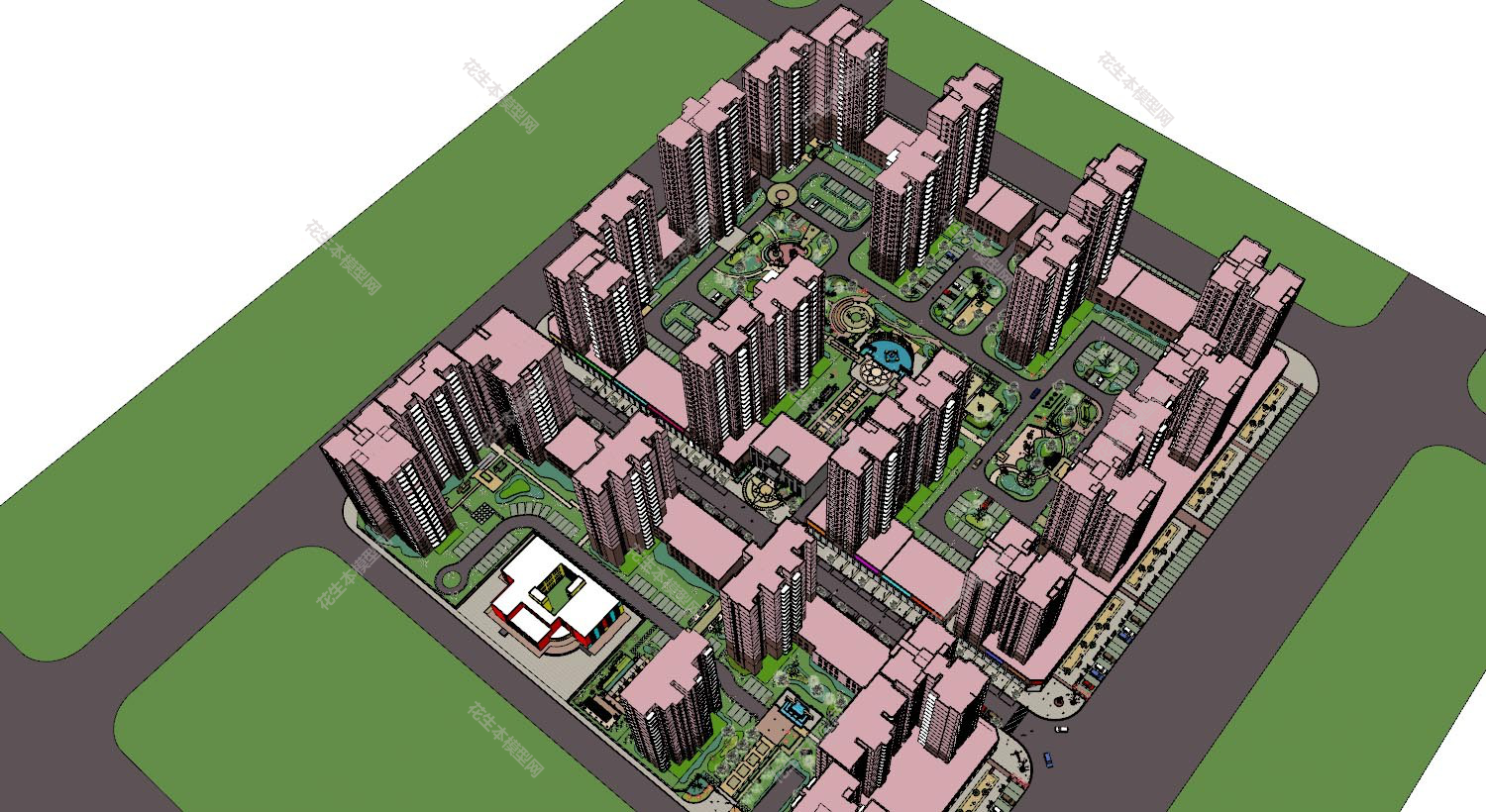 现代小区规划su模型下载新建文件-1.jpg(1)