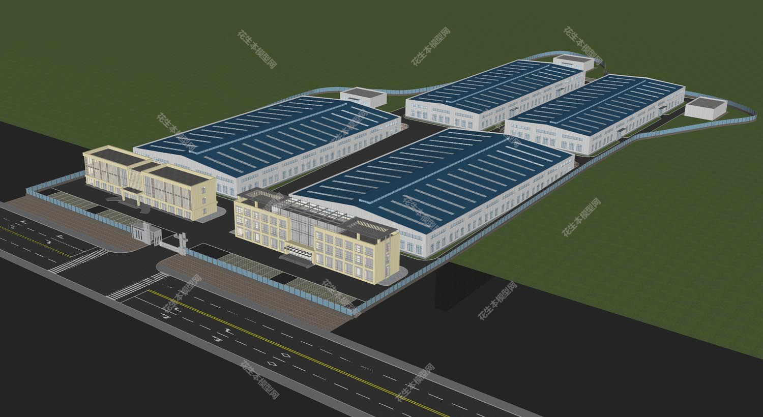 现代工厂厂房鸟瞰su免费模型下载huashengben_vJWFoUTsZxWU.jpg(1)