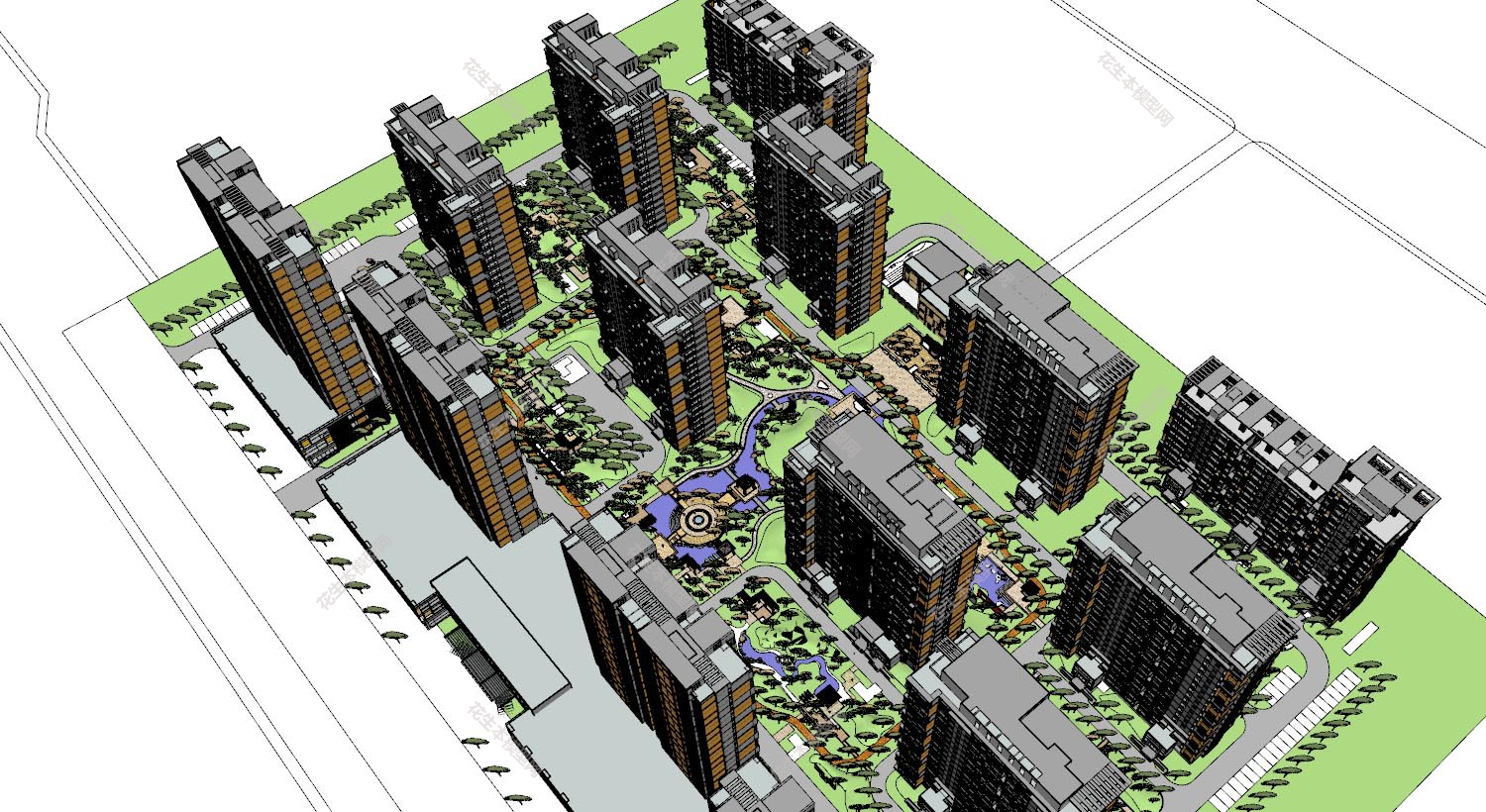 现代小区规划su模型下载新建文件-1.jpg(1)