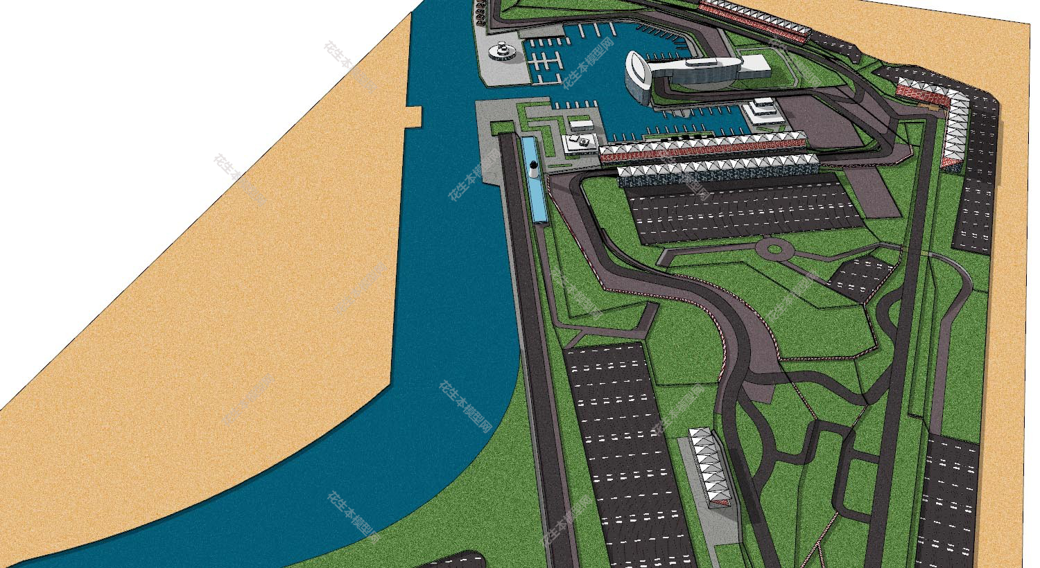 现代赛车跑道设计su模型下载新建文件-1.jpg(1)