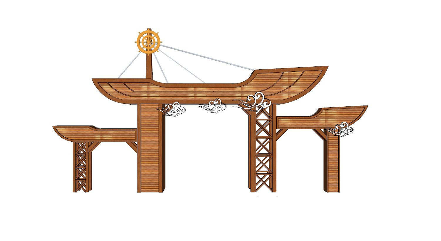 中式实木小区入口门头su模型下载新建文件-1.jpg(1)